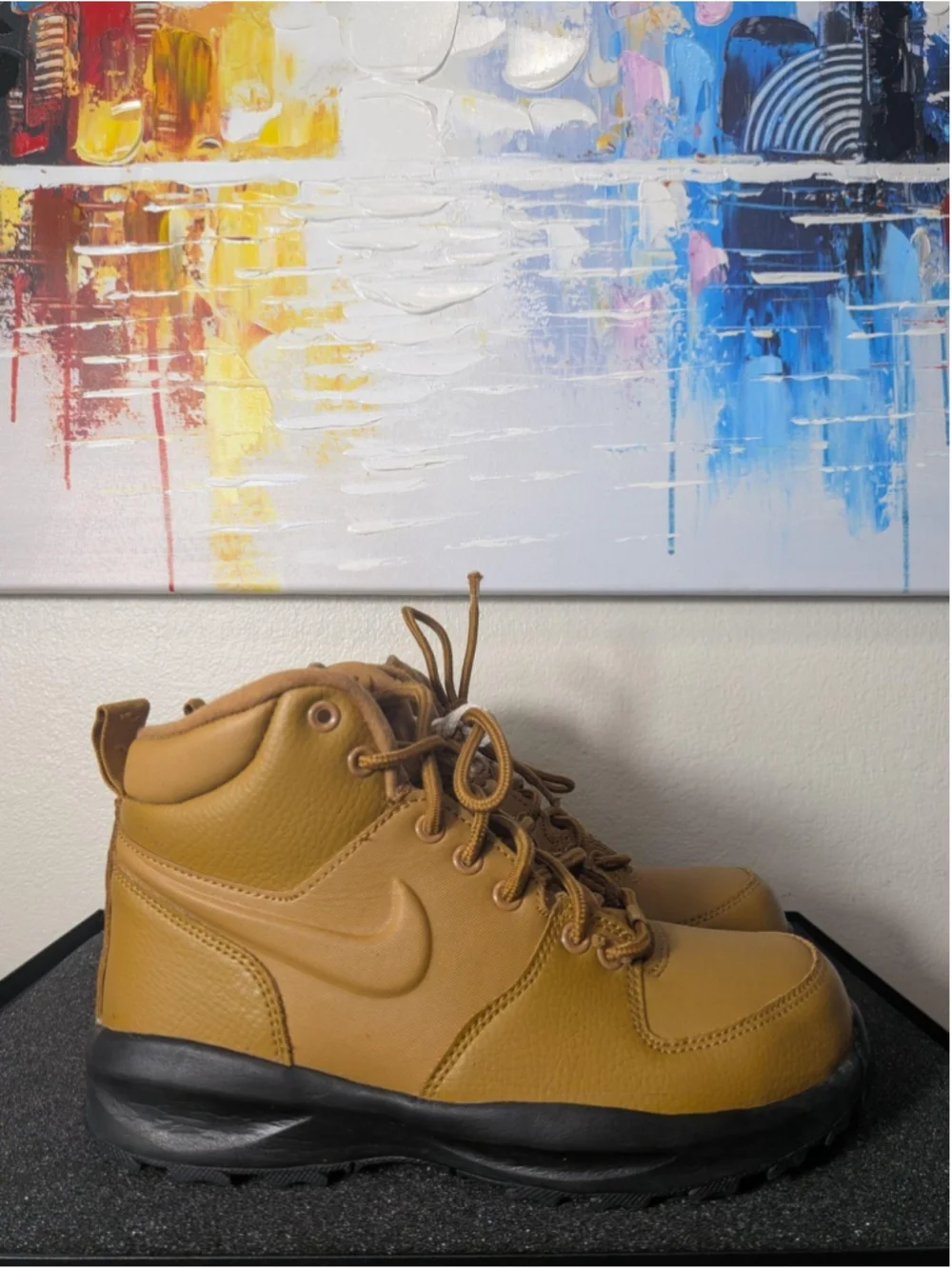 Nike Manoadome Boots Youth Size 4Y Brown Black Winter Hiking Combat BQ5372-700